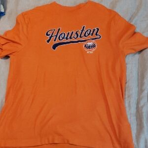 Mens Large Houston Astros Short Sleeve Tshirt Pre Owned,orange,sports,